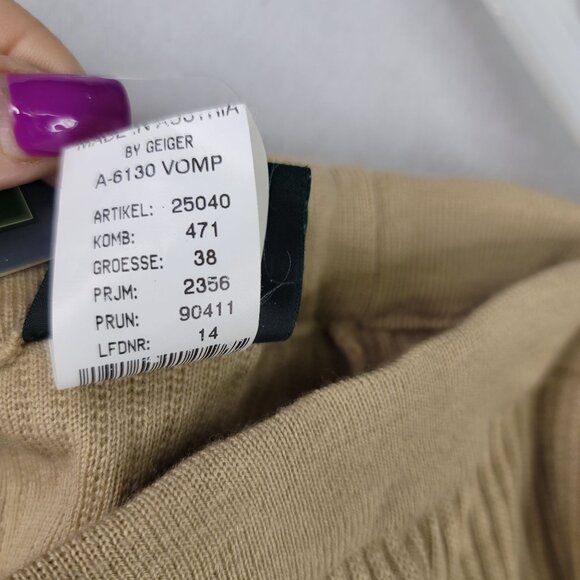 Geiger Ribbed Wool Pants Buff Size US 8 Made In Austria Pure New Wool Deadstock - Picture 8 of 11